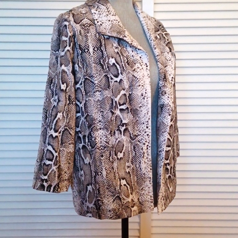 Chicos Jacket LS Snake Print Ladies Size 0